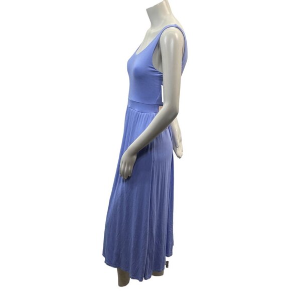 Black Tape Midi Dress Womens size Small Blue 2 Pockets Stretch Sleeveless New - Picture 3 of 8